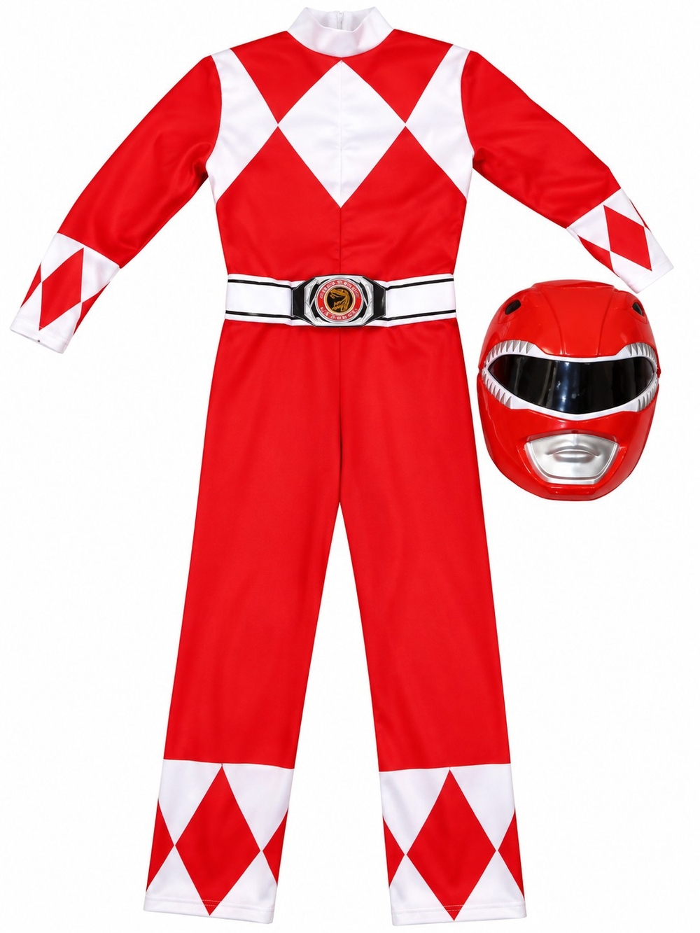 Red Kids Power Hero Costume with Helmet